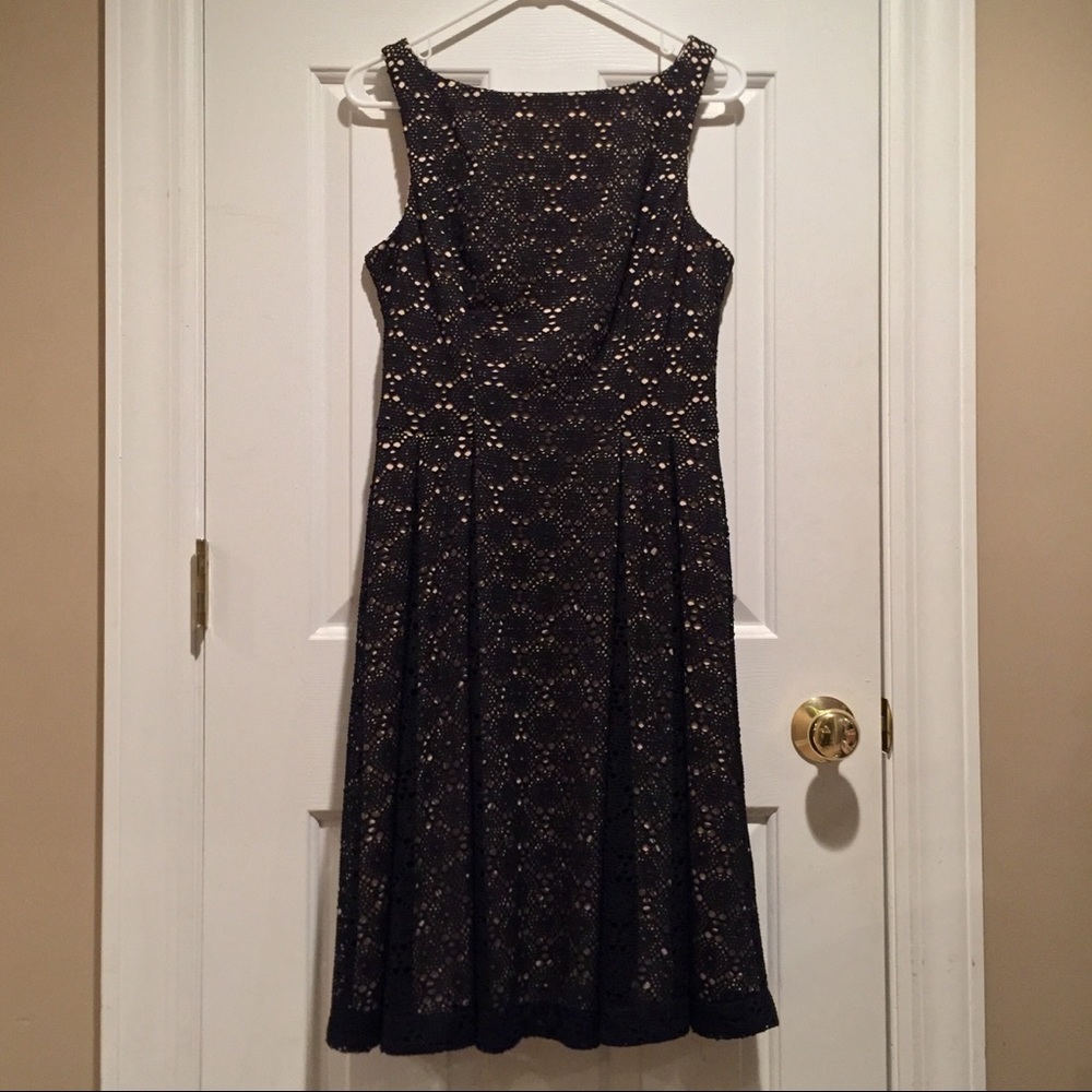 NWOT Sleeveless Fit and Flare with Crochet Lace